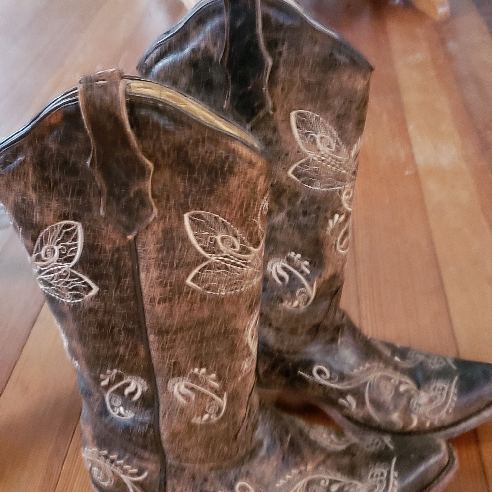 Handcrafted Western Boots Size 6 1/2